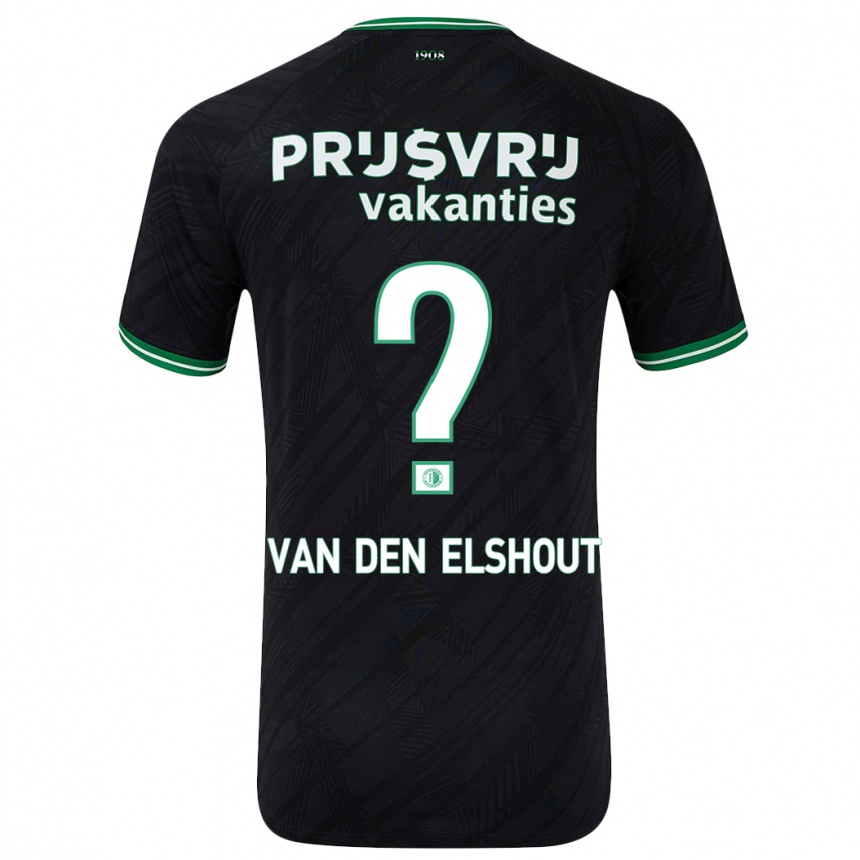 Niño Fútbol Camiseta Tobias Van Den Elshout #0 Negro Verde 2ª Equipación 2024/25