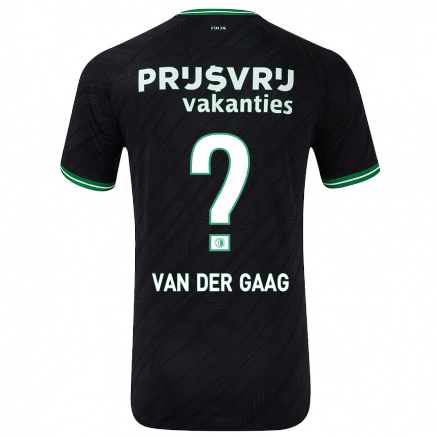 Niño Fútbol Camiseta Bo Van Der Gaag #0 Negro Verde 2ª Equipación 2024/25