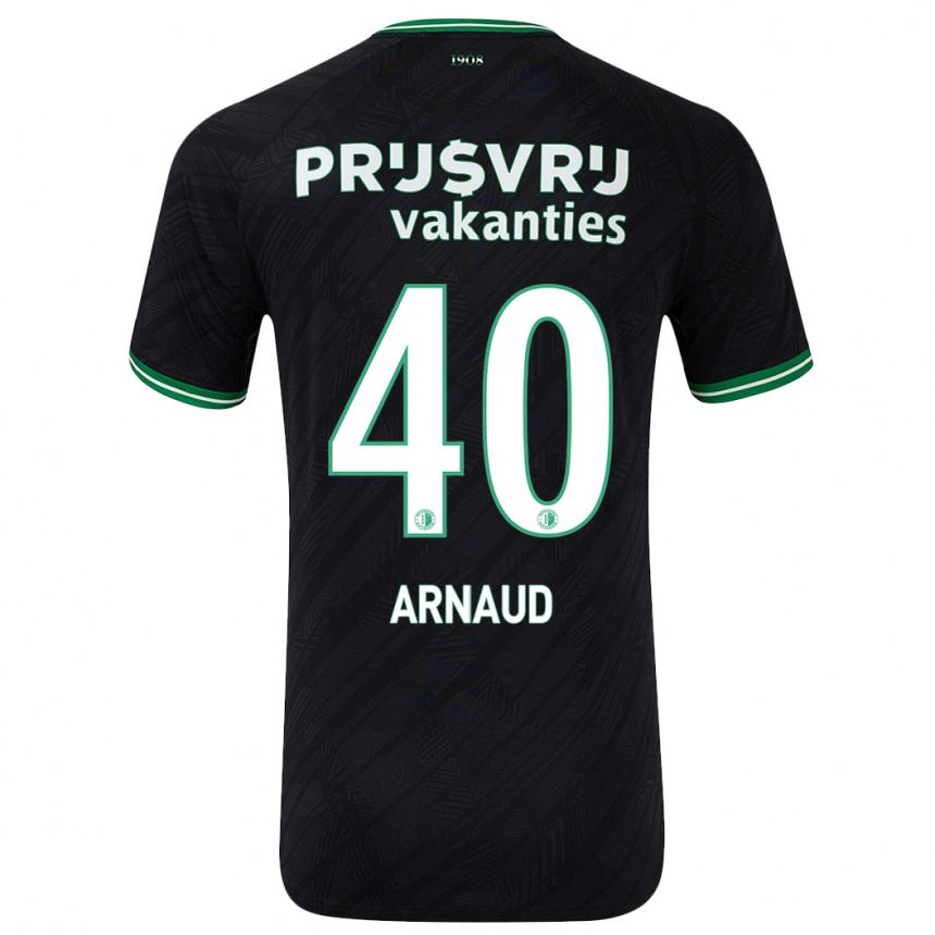 Niño Fútbol Camiseta Lugene Arnaud #40 Negro Verde 2ª Equipación 2024/25