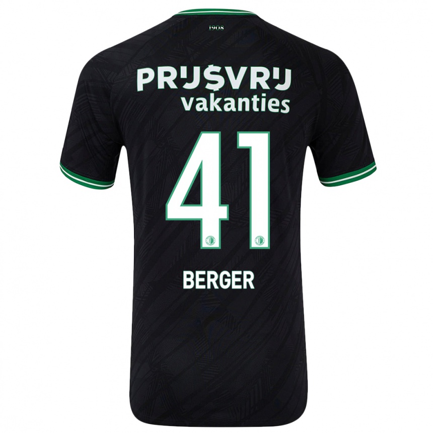 Niño Fútbol Camiseta Mannou Berger #41 Negro Verde 2ª Equipación 2024/25