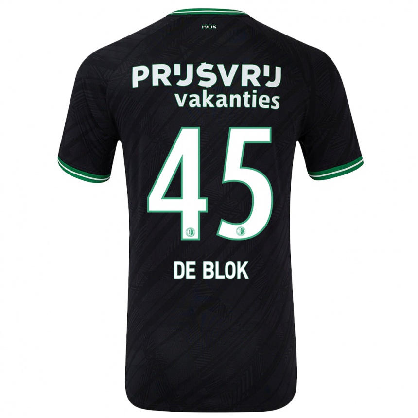 Niño Fútbol Camiseta Lars De Blok #45 Negro Verde 2ª Equipación 2024/25