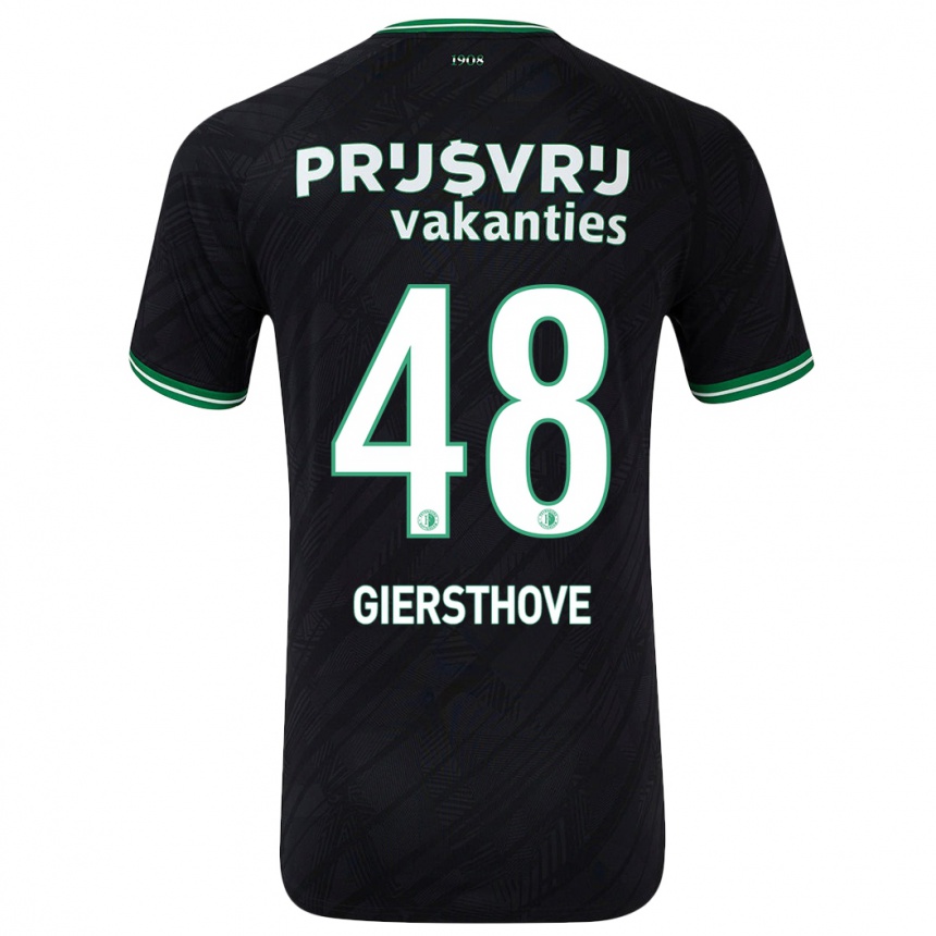 Niño Fútbol Camiseta Djomar Giersthove #48 Negro Verde 2ª Equipación 2024/25