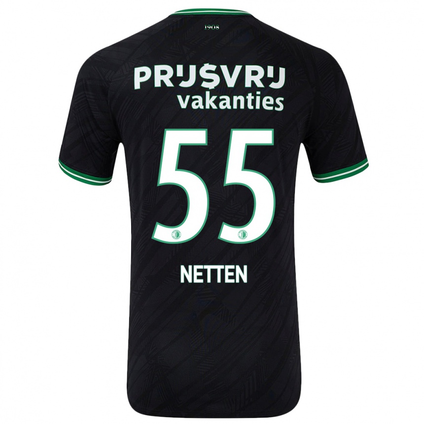 Niño Fútbol Camiseta Luc Netten #55 Negro Verde 2ª Equipación 2024/25