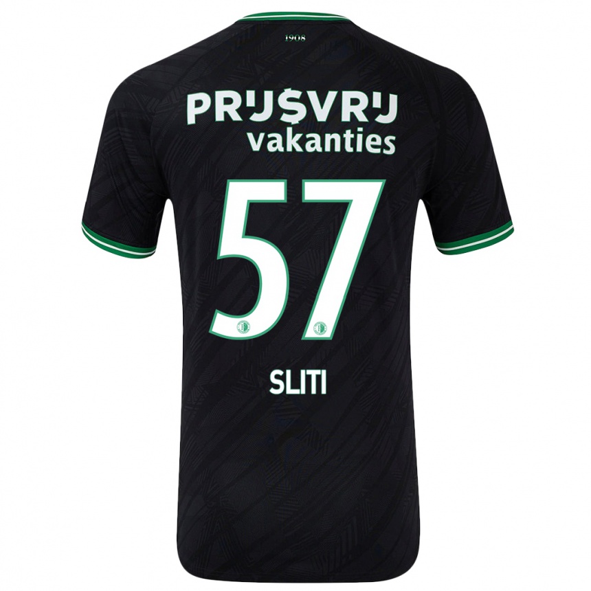 Niño Fútbol Camiseta Aymen Sliti #57 Negro Verde 2ª Equipación 2024/25