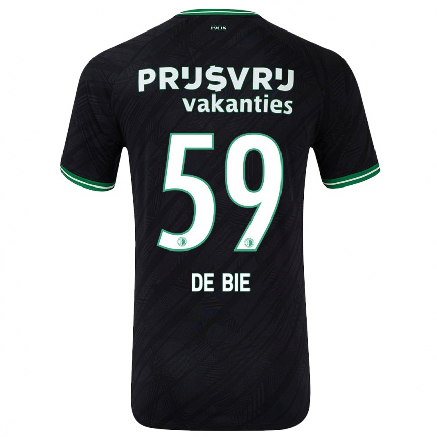 Niño Fútbol Camiseta Joey De Bie #59 Negro Verde 2ª Equipación 2024/25