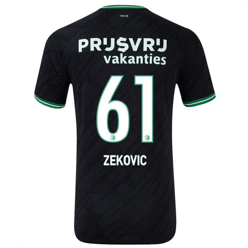 Niño Fútbol Camiseta Aleks Zekovic #61 Negro Verde 2ª Equipación 2024/25