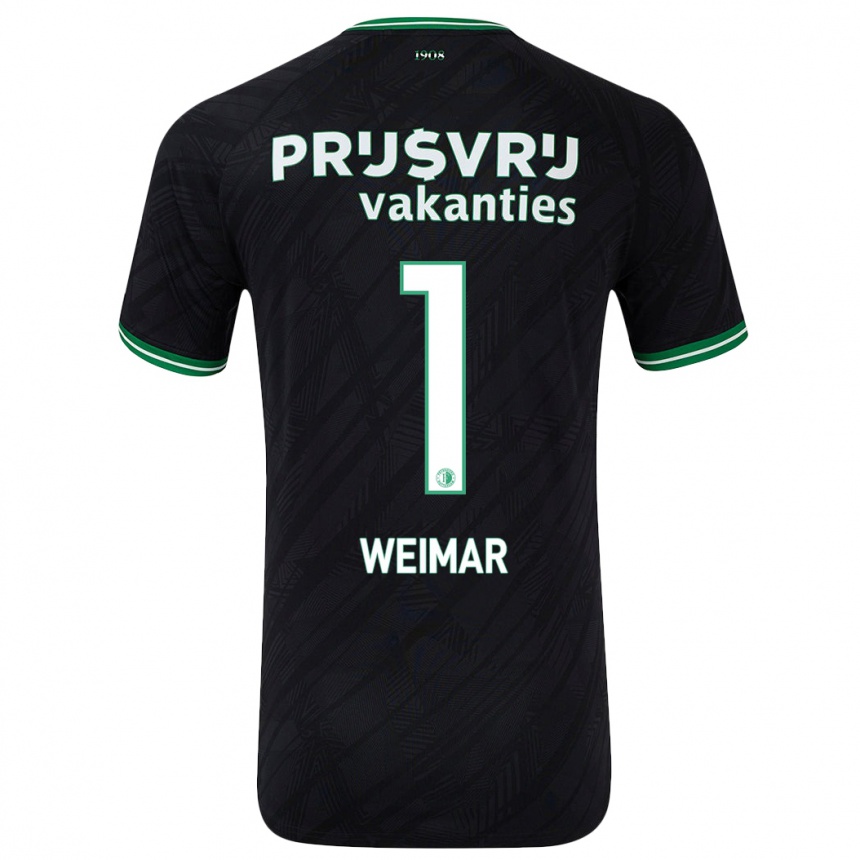 Niño Fútbol Camiseta Jacintha Weimar #1 Negro Verde 2ª Equipación 2024/25