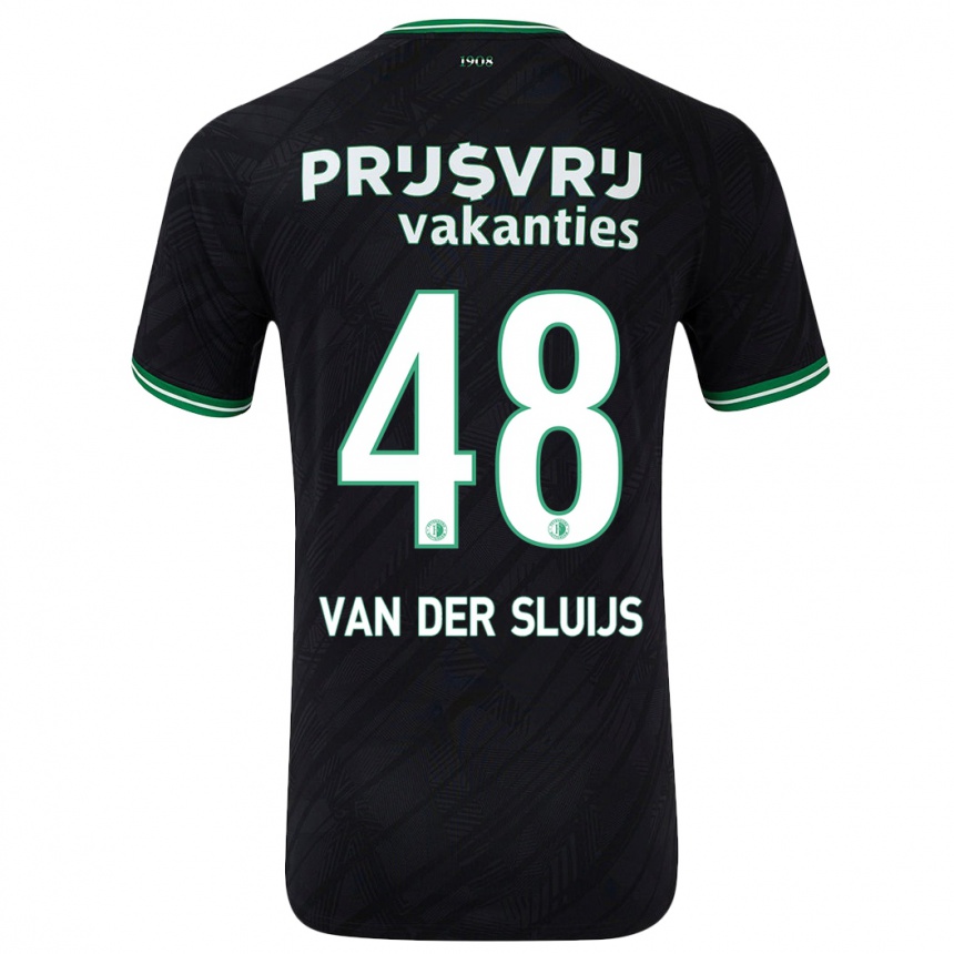 Niño Fútbol Camiseta Joep Van Der Sluijs #48 Negro Verde 2ª Equipación 2024/25