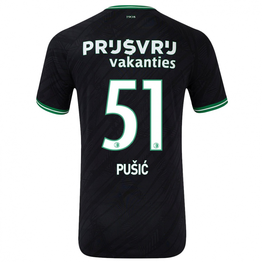 Niño Fútbol Camiseta Noah Pušić #51 Negro Verde 2ª Equipación 2024/25