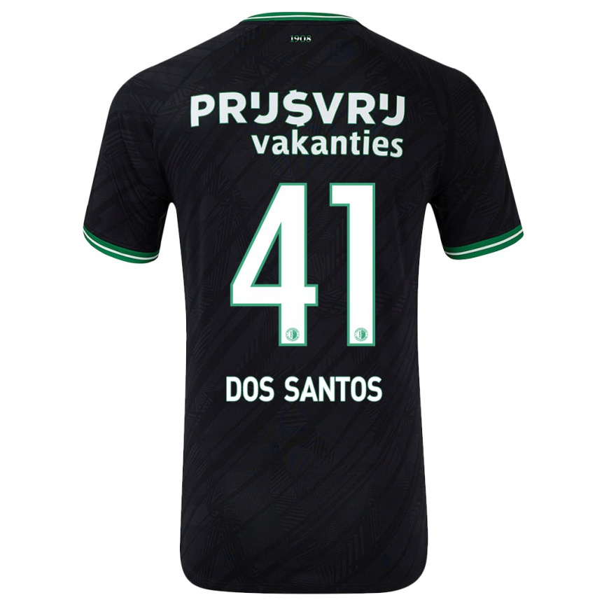 Niño Fútbol Camiseta Giuliany Ben-David Dos Santos #41 Negro Verde 2ª Equipación 2024/25