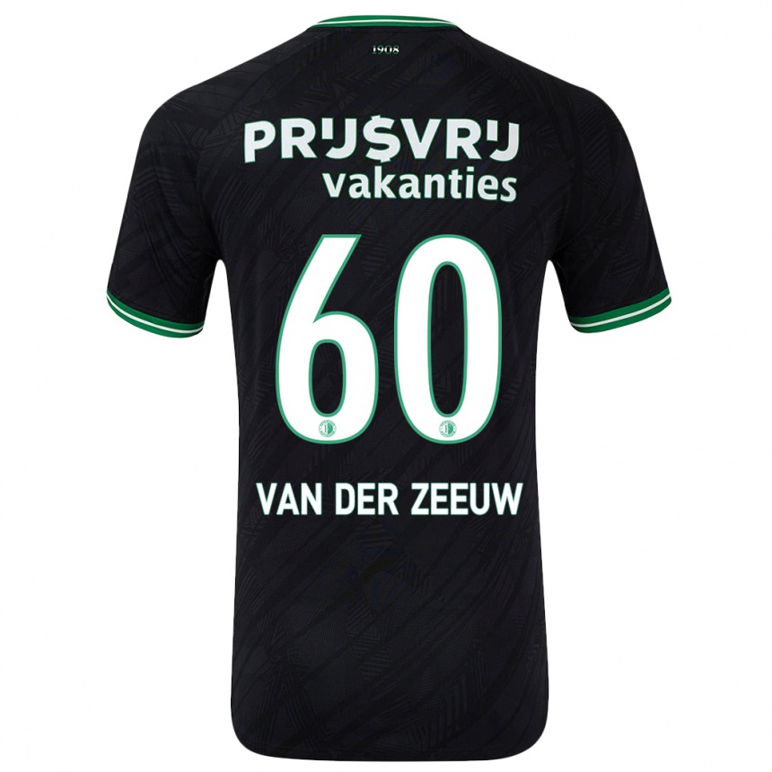 Niño Fútbol Camiseta Twan Van Der Zeeuw #60 Negro Verde 2ª Equipación 2024/25