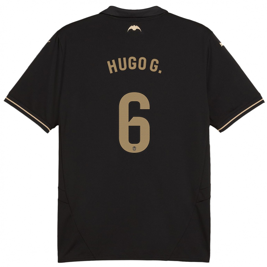 Niño Fútbol Camiseta Hugo Guillamón #6 Negro 2ª Equipación 2024/25