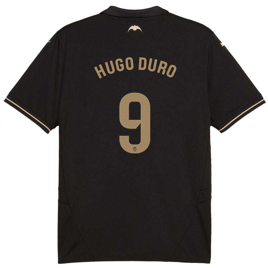 Niño Fútbol Camiseta Hugo Duro #9 Negro 2ª Equipación 2024/25