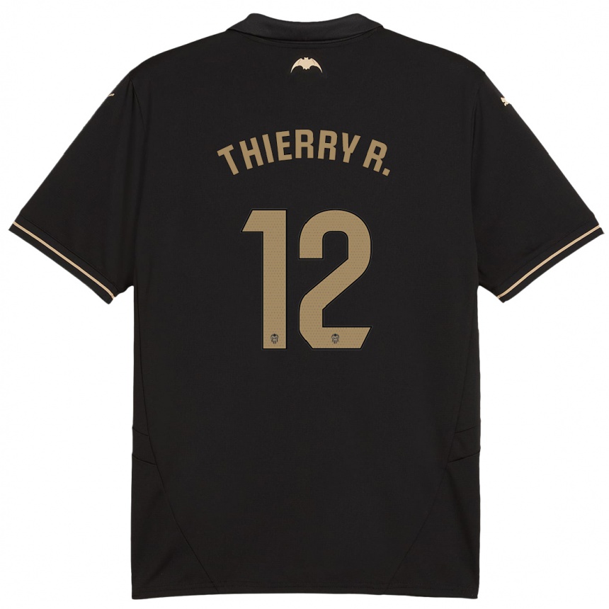 Niño Fútbol Camiseta Thierry Correia #12 Negro 2ª Equipación 2024/25