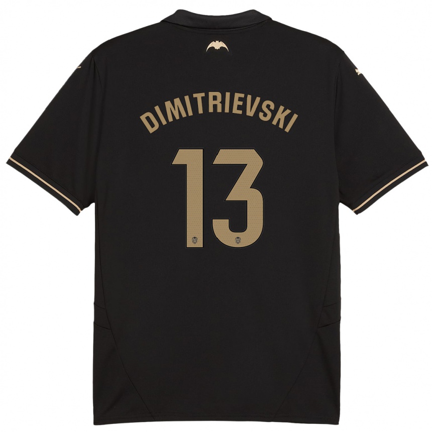 Niño Fútbol Camiseta Stole Dimitrievski #13 Negro 2ª Equipación 2024/25