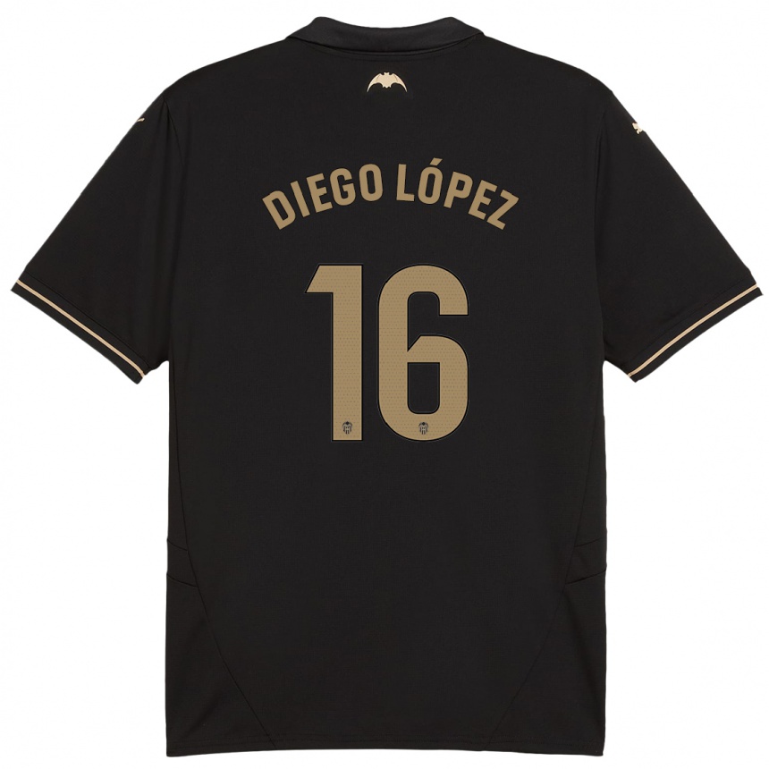 Niño Fútbol Camiseta Diego López #16 Negro 2ª Equipación 2024/25