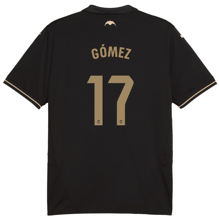 Niño Fútbol Camiseta Dani Gómez #17 Negro 2ª Equipación 2024/25