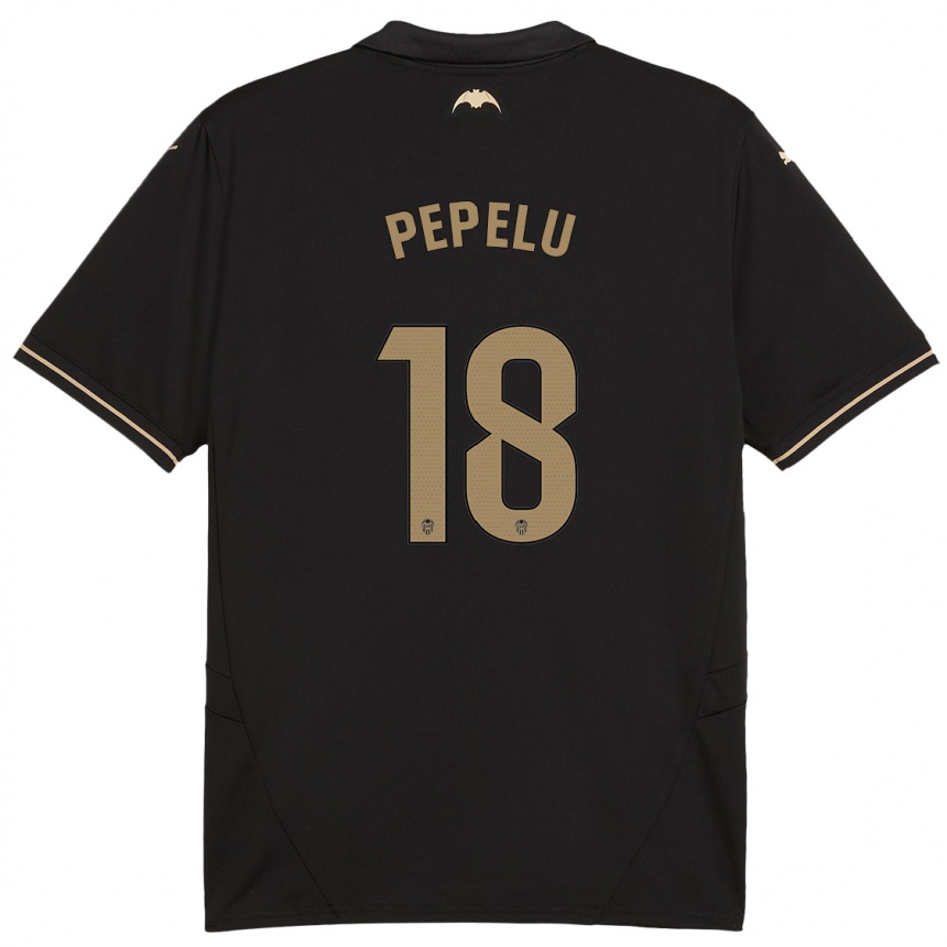 Niño Fútbol Camiseta Pepelu #18 Negro 2ª Equipación 2024/25