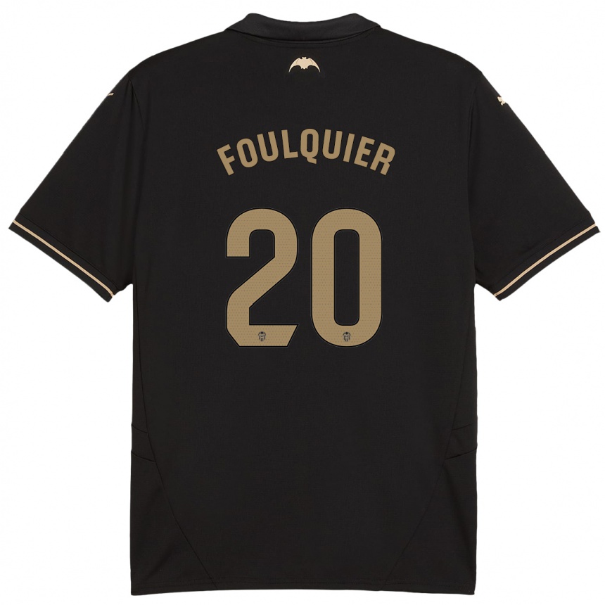 Niño Fútbol Camiseta Dimitri Foulquier #20 Negro 2ª Equipación 2024/25