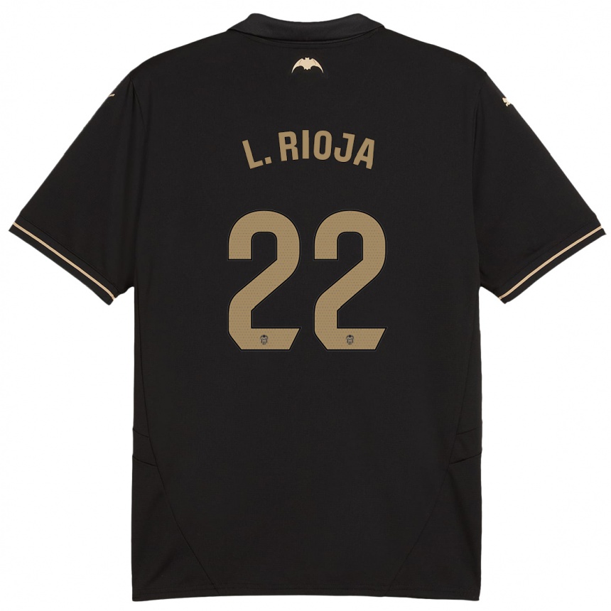 Niño Fútbol Camiseta Luis Rioja #22 Negro 2ª Equipación 2024/25