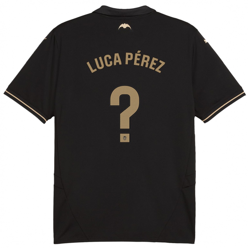 Niño Fútbol Camiseta Simón Luca Pérez #0 Negro 2ª Equipación 2024/25