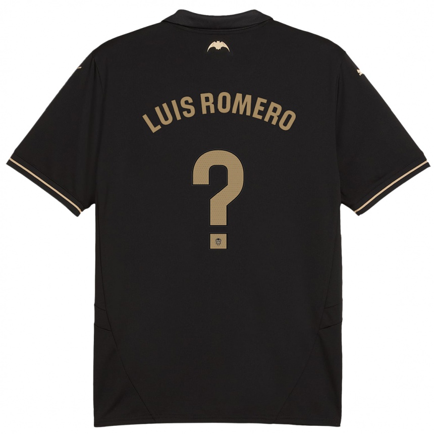 Niño Fútbol Camiseta Luis Romero #0 Negro 2ª Equipación 2024/25