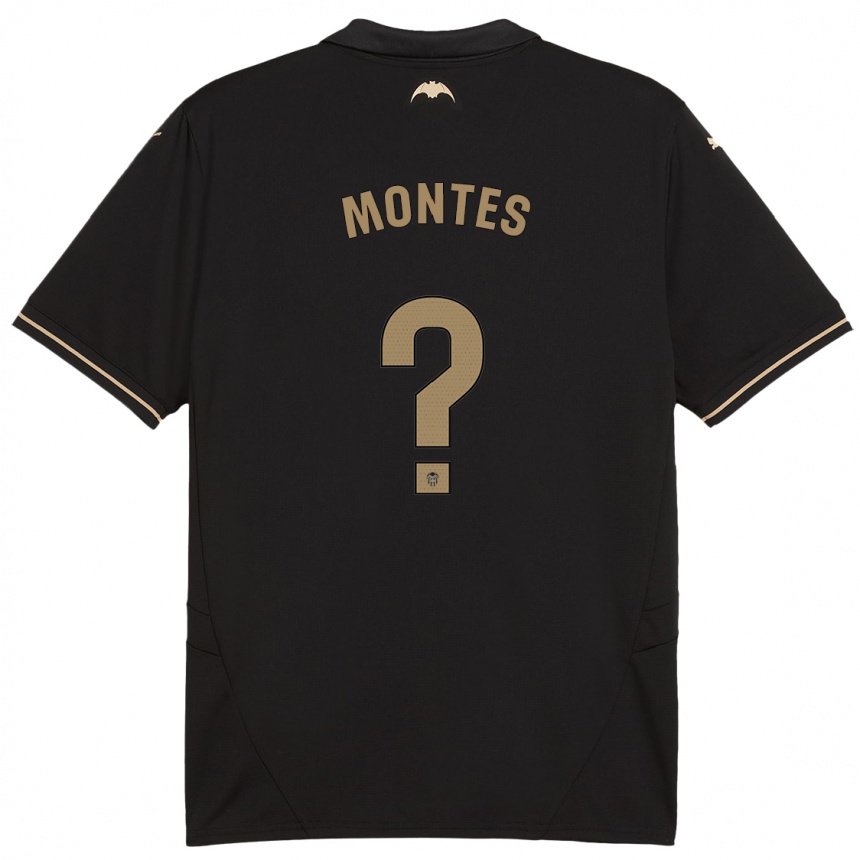 Niño Fútbol Camiseta Jan Montes #0 Negro 2ª Equipación 2024/25