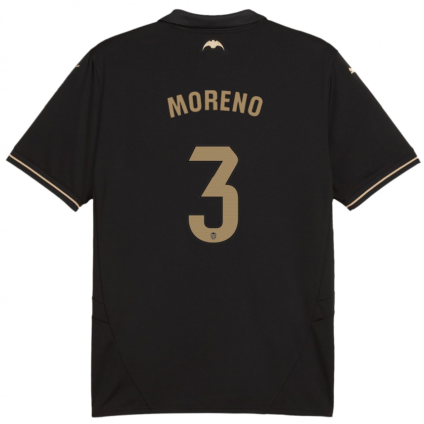 Niño Fútbol Camiseta Diego Moreno #3 Negro 2ª Equipación 2024/25