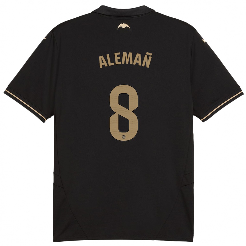 Niño Fútbol Camiseta Pedro Alemañ #8 Negro 2ª Equipación 2024/25