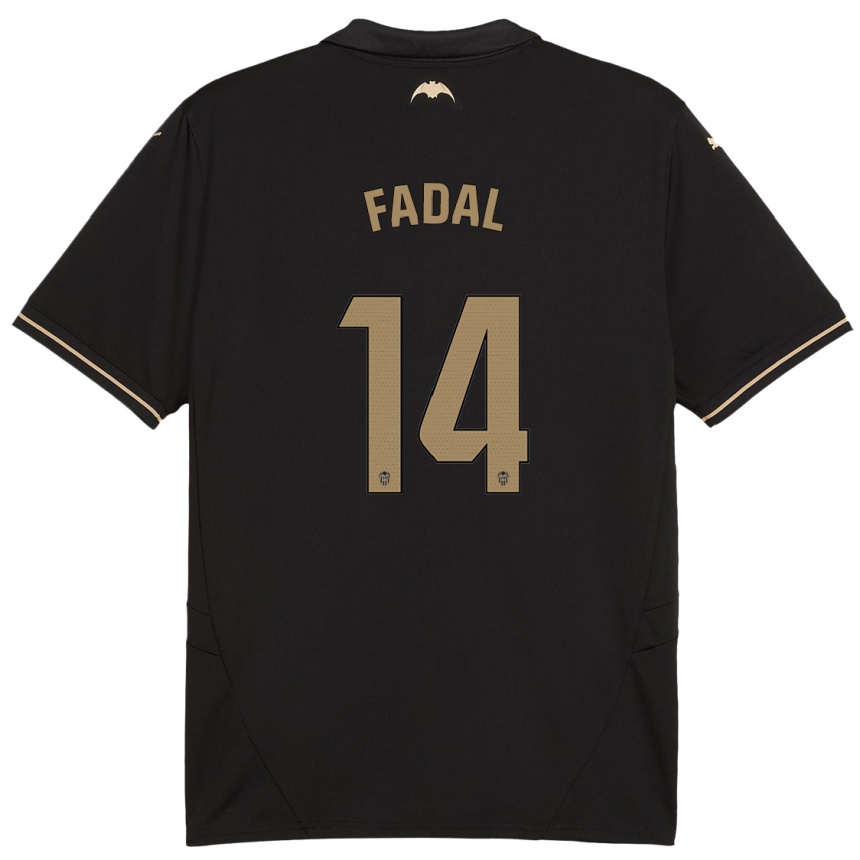 Niño Fútbol Camiseta Ali Fadal #14 Negro 2ª Equipación 2024/25