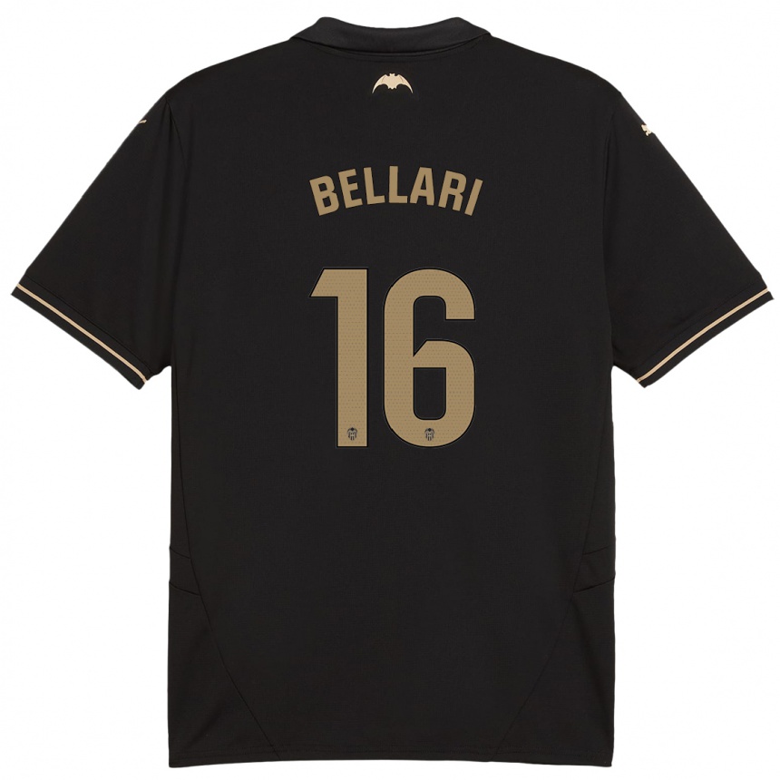 Niño Fútbol Camiseta Hamza Bellari #16 Negro 2ª Equipación 2024/25