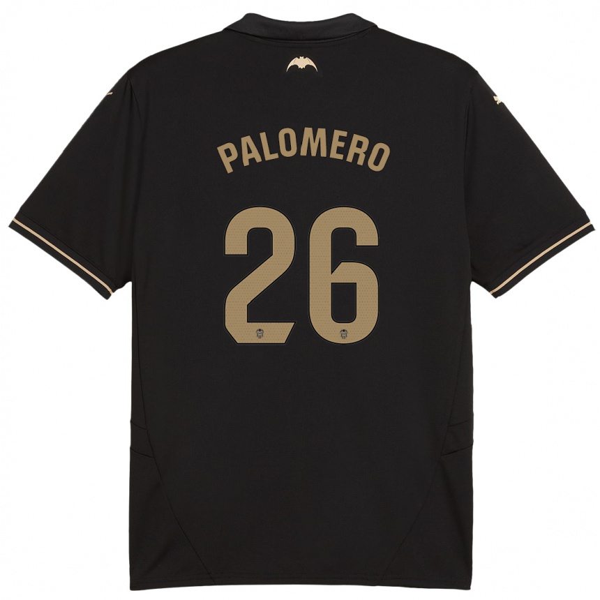 Niño Fútbol Camiseta Marc Palomero #26 Negro 2ª Equipación 2024/25