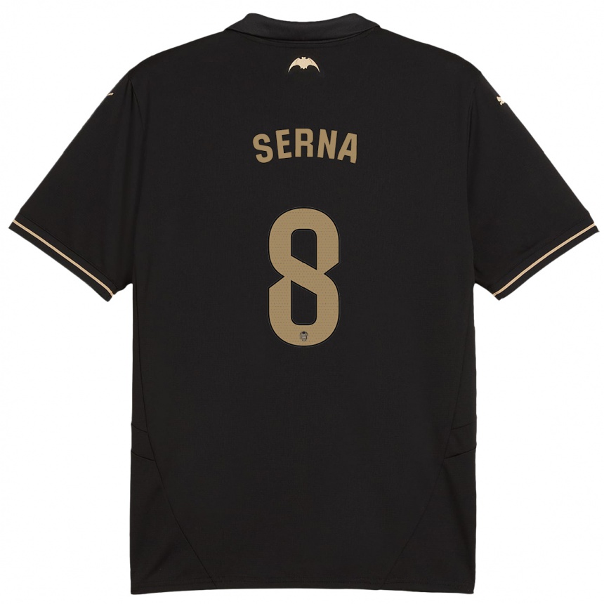 Niño Fútbol Camiseta Liced Serna #8 Negro 2ª Equipación 2024/25