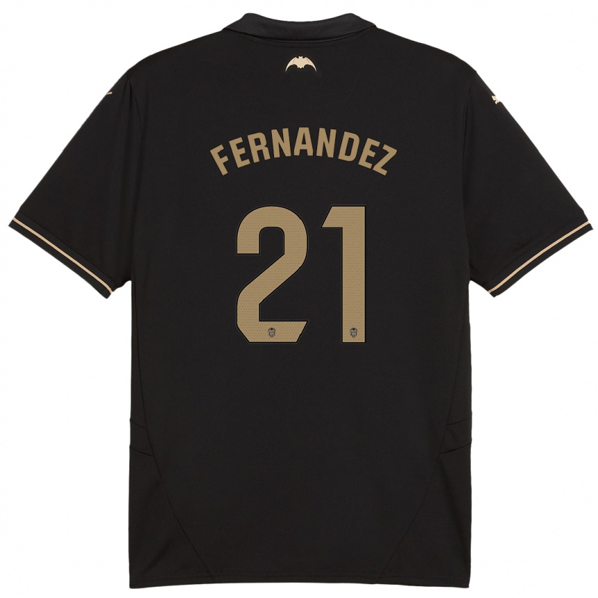 Niño Fútbol Camiseta Estela Fernández #21 Negro 2ª Equipación 2024/25