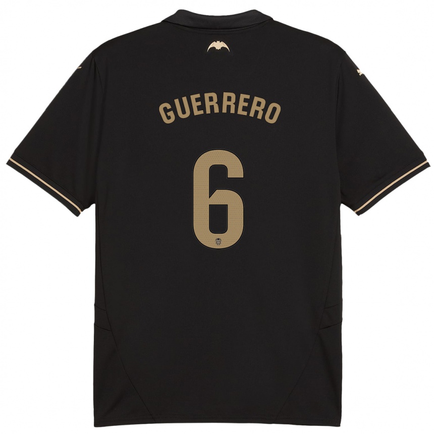 Niño Fútbol Camiseta Paula Guerrero #6 Negro 2ª Equipación 2024/25