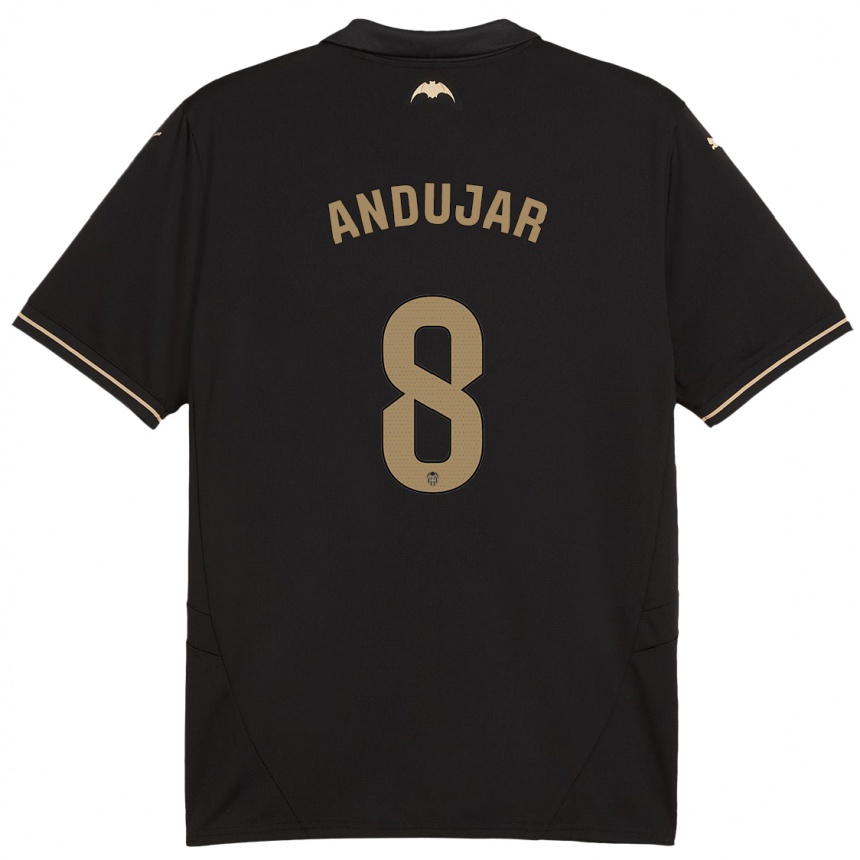 Niño Fútbol Camiseta Candela Andujar #8 Negro 2ª Equipación 2024/25