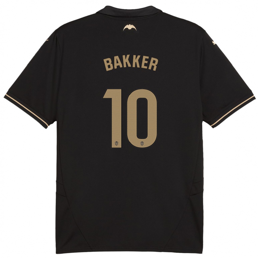 Niño Fútbol Camiseta Linda Bakker #10 Negro 2ª Equipación 2024/25