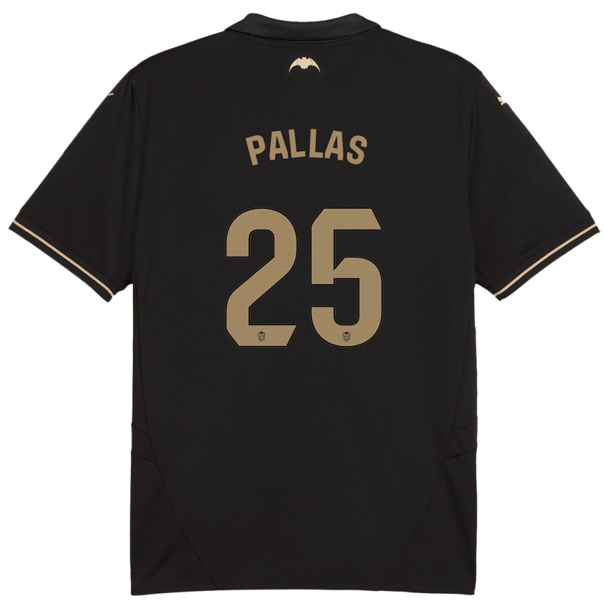 Niño Fútbol Camiseta Nerea Pallas #25 Negro 2ª Equipación 2024/25