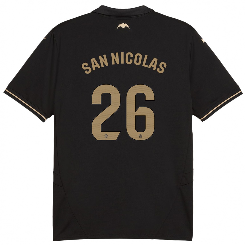 Niño Fútbol Camiseta Olga San Nicolas #26 Negro 2ª Equipación 2024/25