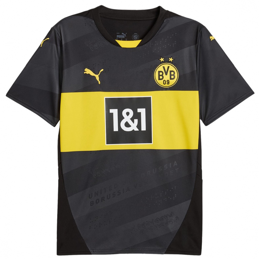 Niño Fútbol Camiseta Bleckmann Dana #66 Negro Amarillo 2ª Equipación 2024/25