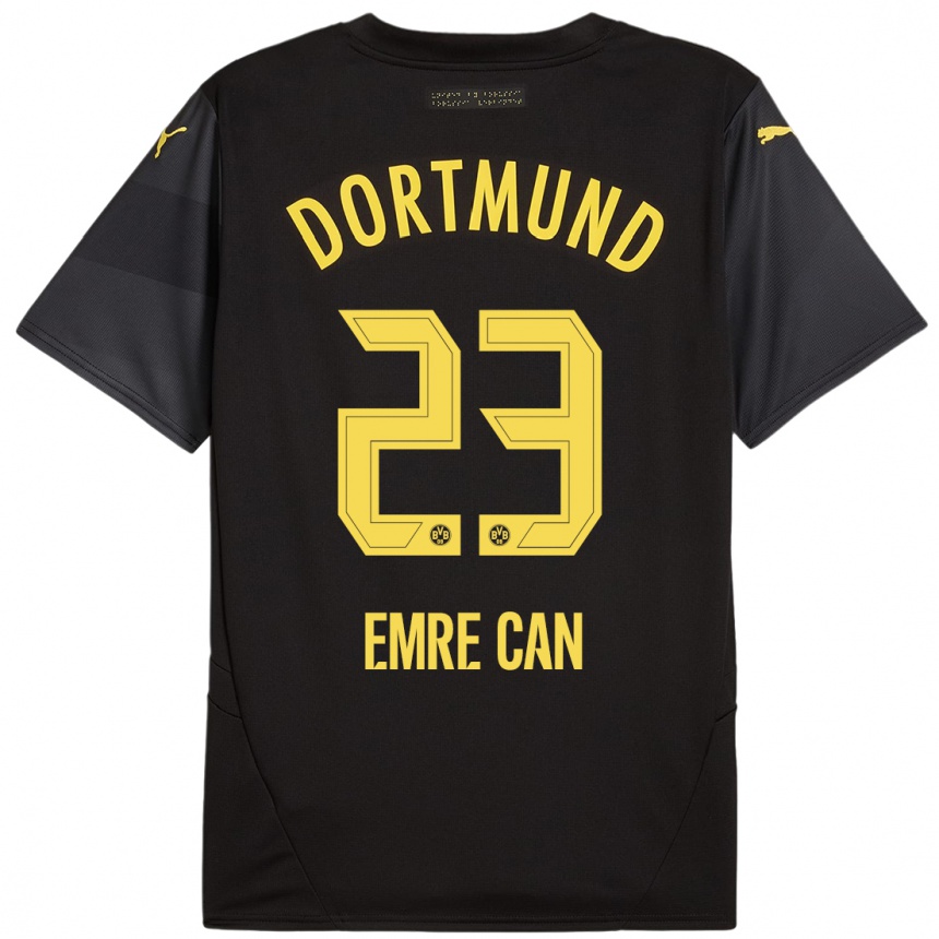 Niño Fútbol Camiseta Emre Can #23 Negro Amarillo 2ª Equipación 2024/25