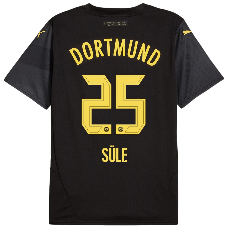 Niño Fútbol Camiseta Niklas Sule #25 Negro Amarillo 2ª Equipación 2024/25