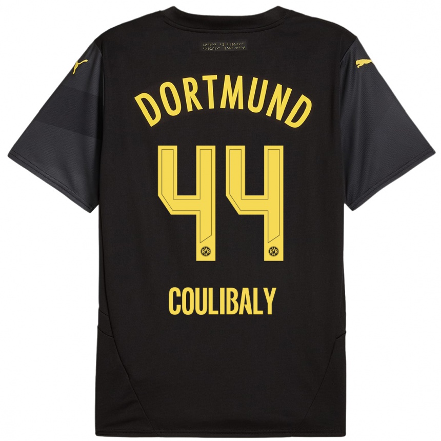 Niño Fútbol Camiseta Soumaila Coulibaly #44 Negro Amarillo 2ª Equipación 2024/25