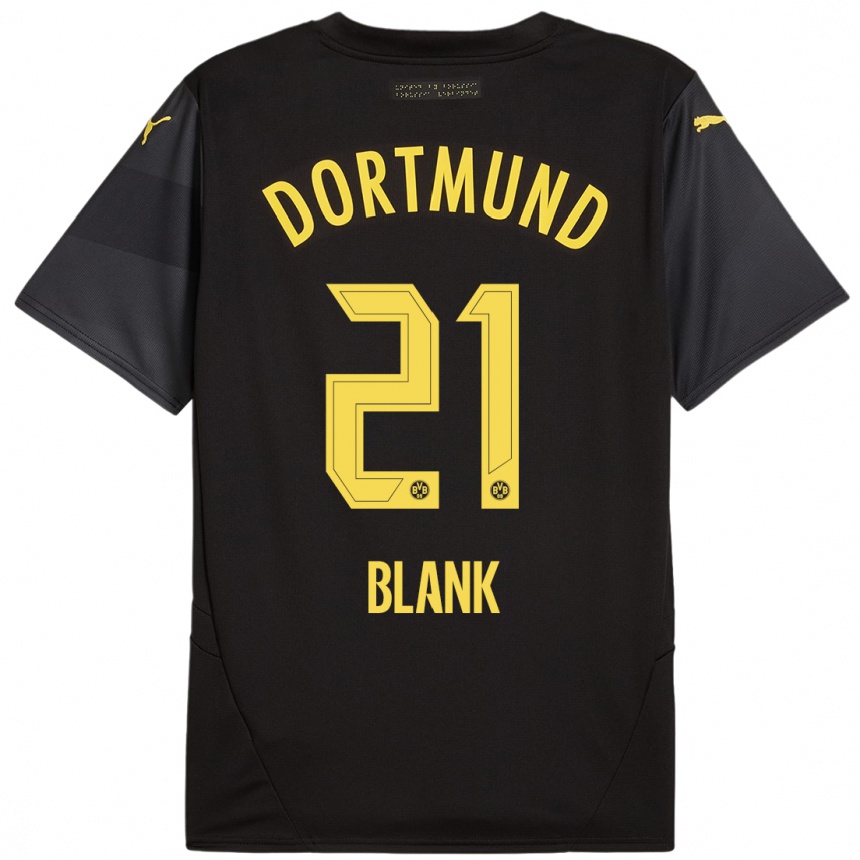 Niño Fútbol Camiseta Hendry Blank #21 Negro Amarillo 2ª Equipación 2024/25