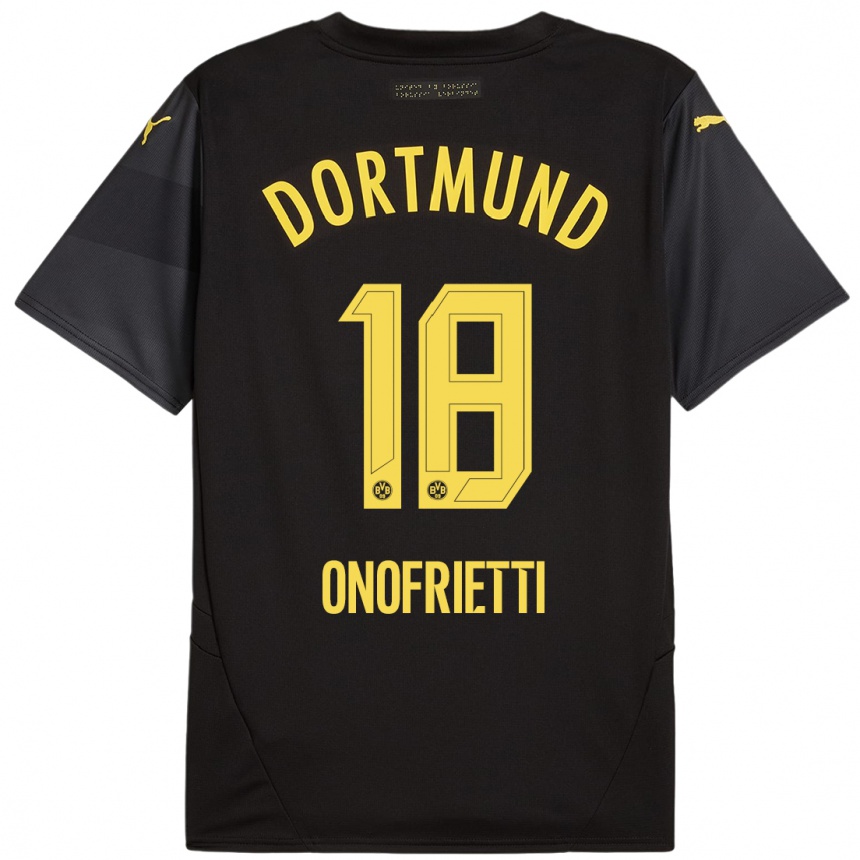 Niño Fútbol Camiseta Vincenzo Onofrietti #18 Negro Amarillo 2ª Equipación 2024/25