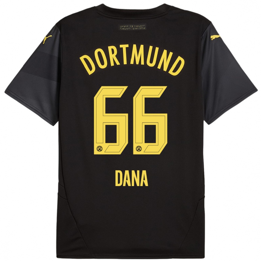 Niño Fútbol Camiseta Bleckmann Dana #66 Negro Amarillo 2ª Equipación 2024/25