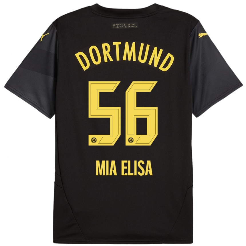 Niño Fútbol Camiseta Bomnuter Mia Elisa #56 Negro Amarillo 2ª Equipación 2024/25