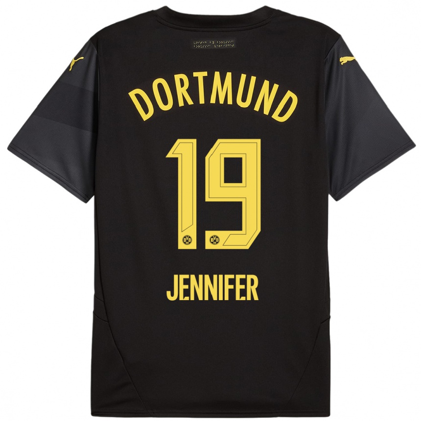 Niño Fútbol Camiseta Gutierrez Bermejo Jennifer #19 Negro Amarillo 2ª Equipación 2024/25