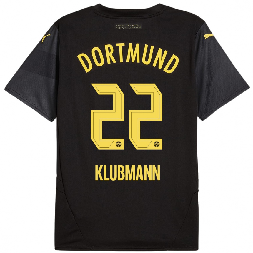 Niño Fútbol Camiseta Leon Klubmann #22 Negro Amarillo 2ª Equipación 2024/25