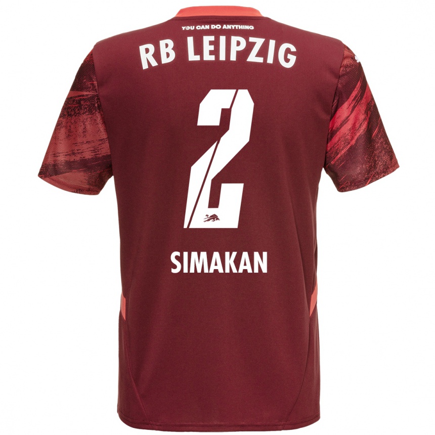 Niño Fútbol Camiseta Mohamed Simakan #2 Borgoña 2ª Equipación 2024/25